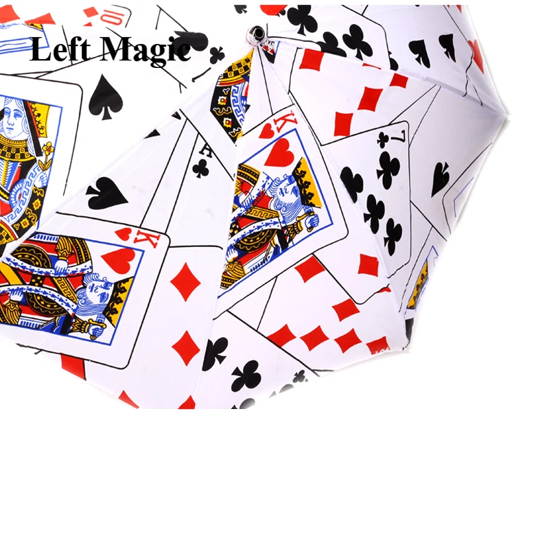 Средний размер волшебный зонтик покер(длина 40,5 см) Волшебные трюки Зонт с покером реквизит для фокусов аксессуар для мага использования G8198