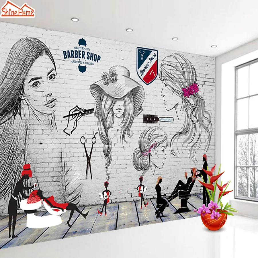 ShineHome-кирпичная настенная бумага 3d для стен настенная бумага s 3 d гостиная Европейская стрижка инструмент салонная стена парикмахерской бумаги настенная рулон