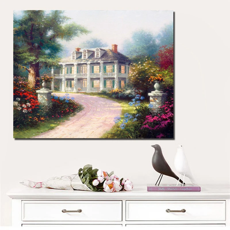 

Thomas Kinkade House Painting HD Wall Art Canvas Painting Posters Prints Modern Painting Wall Picture For Living Room Home Decor