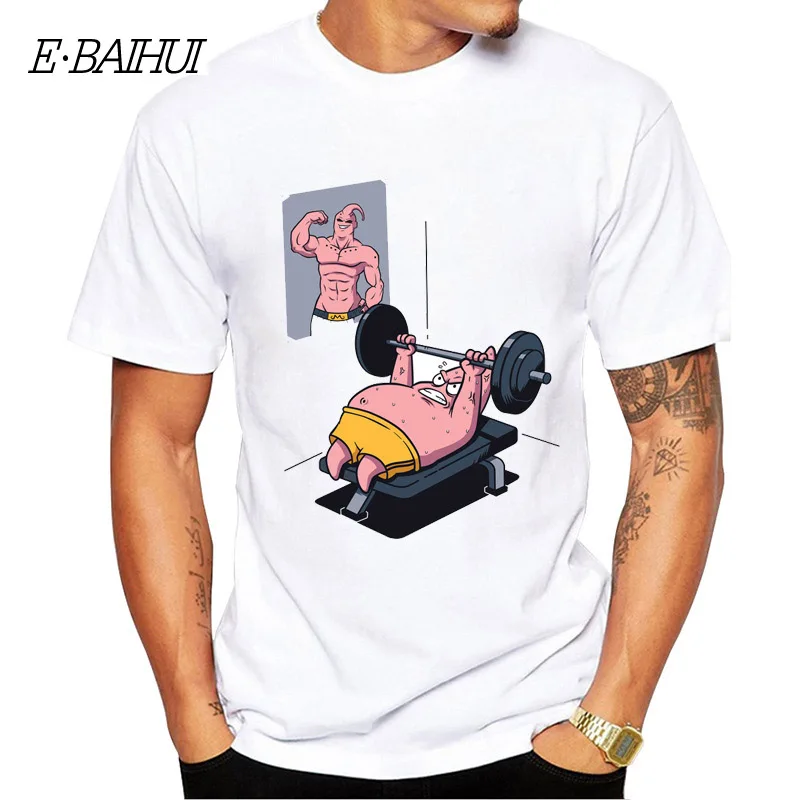 

E-BAIHUI Funny Fitness Tee T Shirt Men Animal Print T-shirt Weight Lifting Punk Cotton Comfortable Tshirt Camisetas CG001-815