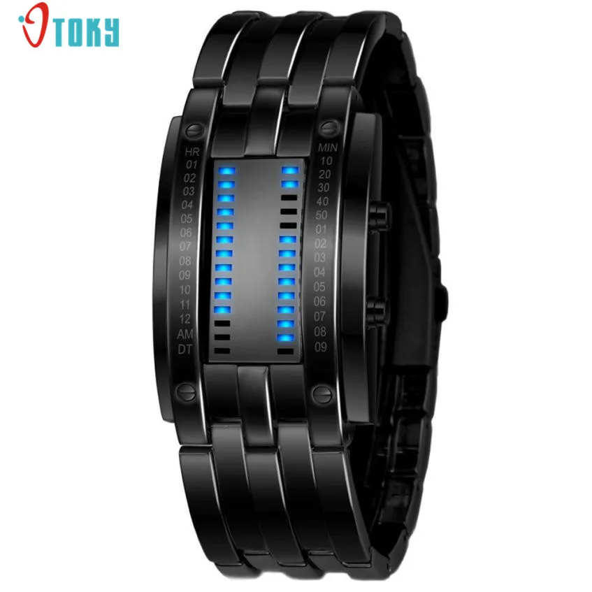 

Luxury Men Sport Watches Stainless Steel Date Digital LED Bracelet Watch Relogio Masculino Creative Apr14