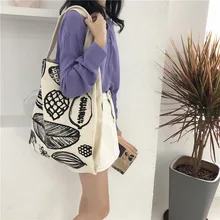 Женская Холщовая Сумка на плечо с принтом в виде листьев, Женская вместительная сумка для покупок, женская бежевая сумка из эко чистого хлопка, сумка-тоут Junior Miss