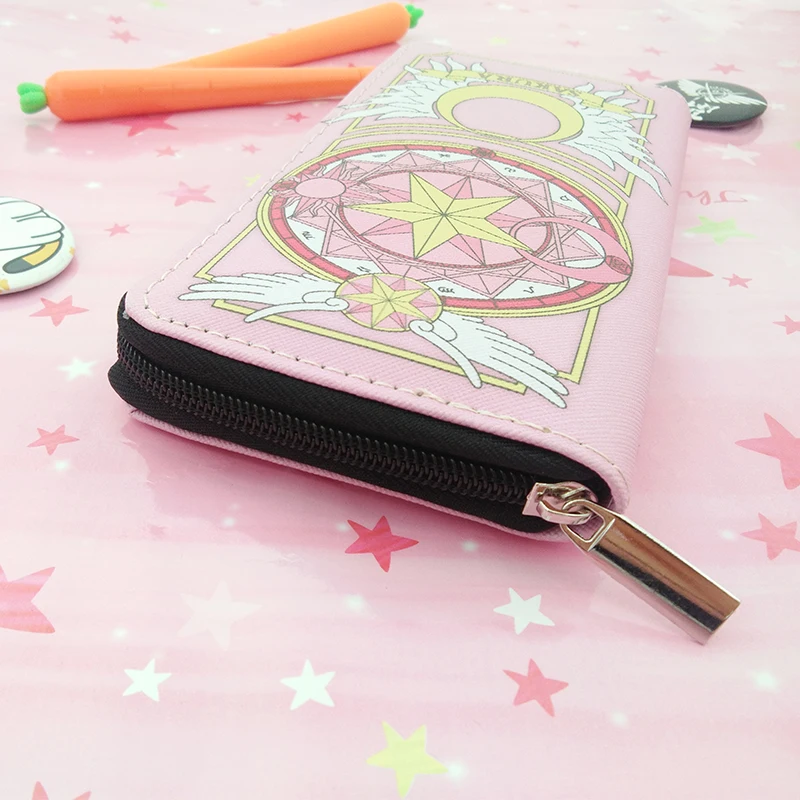 Аниме карта Captor Sakura кошелек мультфильм Cardcaptor Sakura Kinomoto длинный кожаный женский клатч деньги карты молния милые сумки