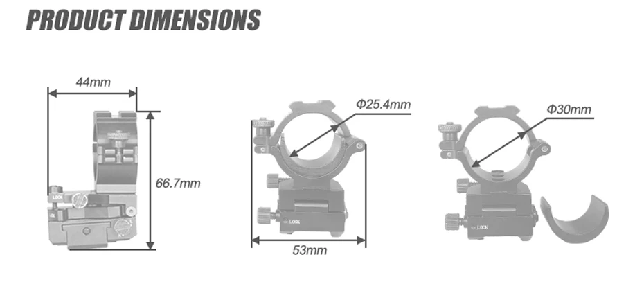 Montagens para ak Montagens para 20mm Tactical Anel Trilhos Âmbito 47 Rifle Adm-2530 Riflescope Ajustável Montar 25.4mm - 30mm 4 Acessórios e suporte de extensão
