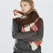 100pcs/lot za Winter Tartan Scarf 33 color Desigual Plaid Scarf New Designer Unisex Acrylic Basic Shawls Women cashmere Scarves
