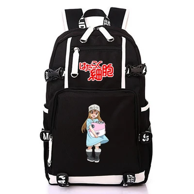 Anime Cellen op Werk! Erythrocite Rode Bloedcellen Rugzak Cosplay Canvas Tas Schooltas Reistassen Anime Cellen op Werk! Erythrocite Rode Bloedcellen Rugzak Cosplay Canvas Tas Schooltas Reistassen