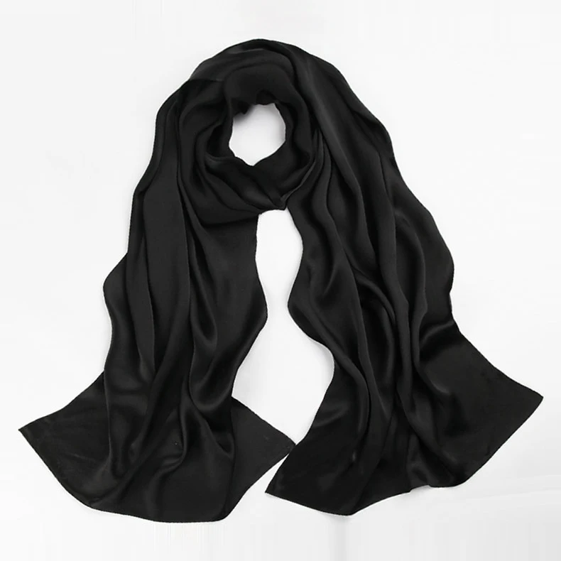 100% Silk Satin Long Scarf 45X175cm Quick Dry Sports Head Wrap Promotion |