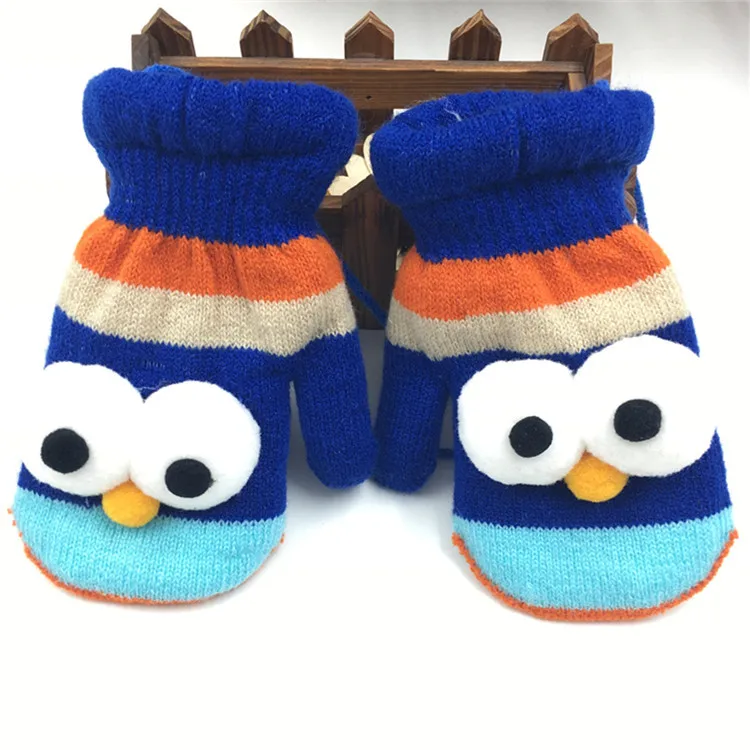 1 пара, милые большие перчатки с глазами для маленьких мальчиков и девочек, плотные бархатные рукавички, подарки для детей, яркие теплые зимние перчатки