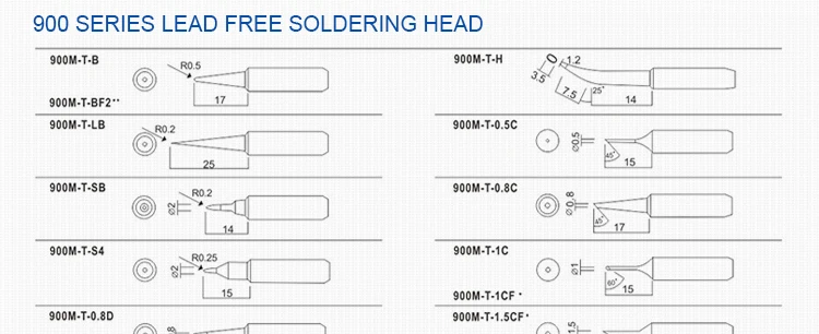 Паяльное жало 900M-T-2.4D 900M-T-2C 900M-T-2LD 900M-T-3.2D