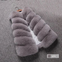 GENPRIOR Зимний женский искусственный мех размера плюс кардиган жилет Болеро свитер без рукавов сшивание длинный жилет женский теплый жакет