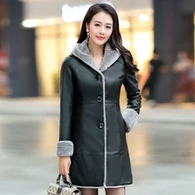 

Faux Leather Suede Women Jacket Coat Long Hooded Female Winter Outerwear & Coats Casual Warm Faux Fur Ladies Jacket Parka 2017