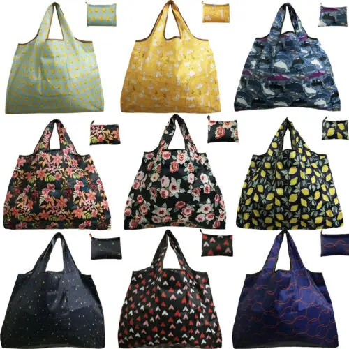Eco Shopping Travel Shoulder Bag Oxford Tote Handbag Folding Reusable Bags 