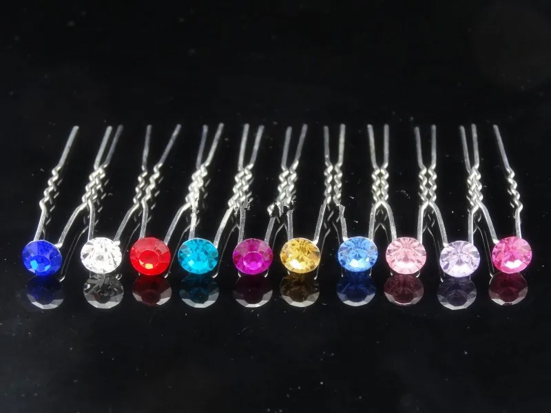 800pcs/lot Rhinestone Fashion Cheap Shiny Bridal Wedding Crystal Hair pins Hair Jewelry Hair Accessory Free Shipping