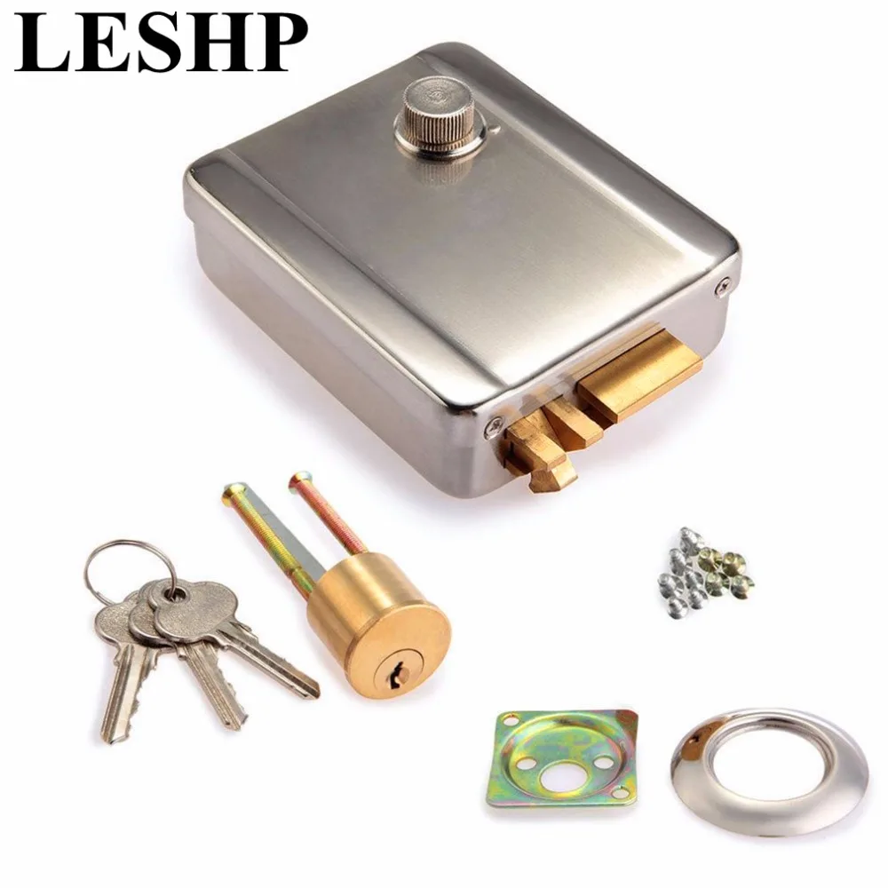

LESHP Electric Electronic Gate Door Lock For Doorbell Intercom Access Entry Security System with emergency knob Free Shipping