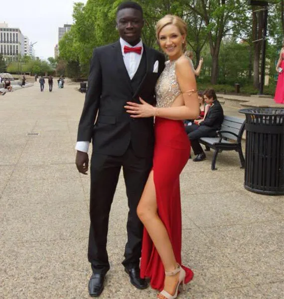 Robe de soiree New Sexy Backless Side Slit Floor Length Mermaid Beading Satin Red Prom Dresses 2017 | Свадьбы и торжества