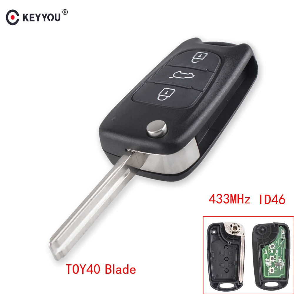 KEYYOU складной удаленное, автомобильные аксессуары, брелок для Kia K2 K5 Sorento, Sportage Rondo 3 кнопки 433 МГц ID46 чип с ключ дистанционного управления|Ключ от авто| | АлиЭкспресс