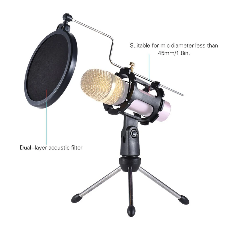 Штатив GEVO для микрофона поп-фильтр держатель микрофона аксессуары ударное крепление защита Tesktop микрофоны Стенд
