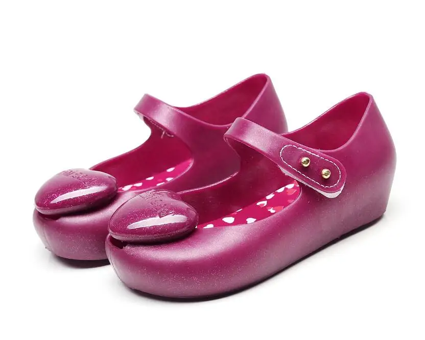 Фиолетовый Melissa/Новинка; Персиковое сердце; сандалии для маленьких девочек; детские сандалии; прозрачная обувь; пляжная обувь; детские сандалии; сандалии для малышей; 15-18,5 см - Цвет: Фиолетовый