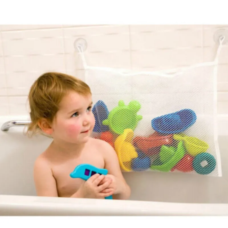 

New Arrival Kids Baby Bath Tub Toy Tidy Storage Suction Cup Bag Mesh Bathroom Organiser Net Cheap
