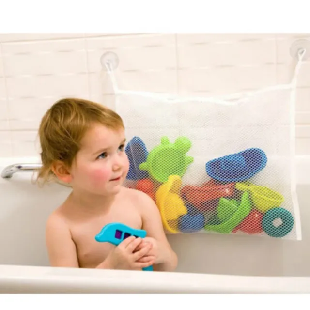 New Arrival Kids Baby Bath Tub Toy Tidy Storage Suction Cup Bag Mesh Bathroom Organiser Net Cheap