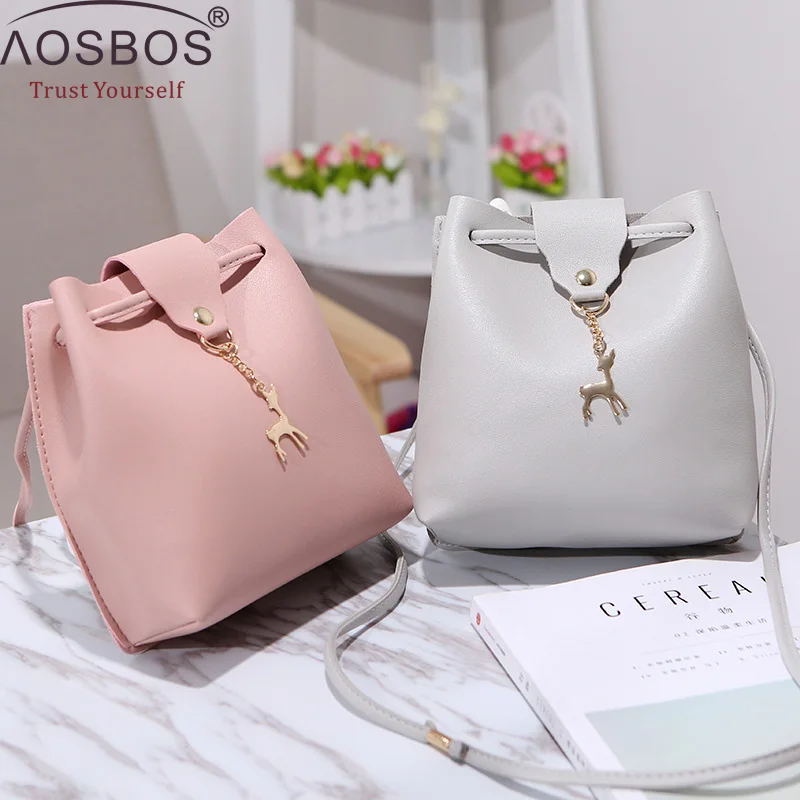 Aosbos Fashion Casual Phone Coin Shoulder Bag Small Women Pu Leather Messenger Bags Solid Hasp Bucket Crossbody Mini 2019 huismerk kopen in de aanbieding Aosbos Fashion Casual Phone Coin Shoulder Bag Small Women Pu Leather Messenger Bags Solid Hasp Bucket Crossbody Mini 2019 huismerk kopen in de aanbieding