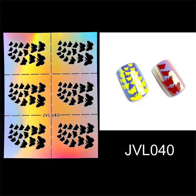 T-TIAO-клуб полые лазерные наклейки для дизайна ногтей трафарет набор изображений руководство по переводу Шаблон трафарет набор неправильный узор смешанные наклейки - Цвет: J72131