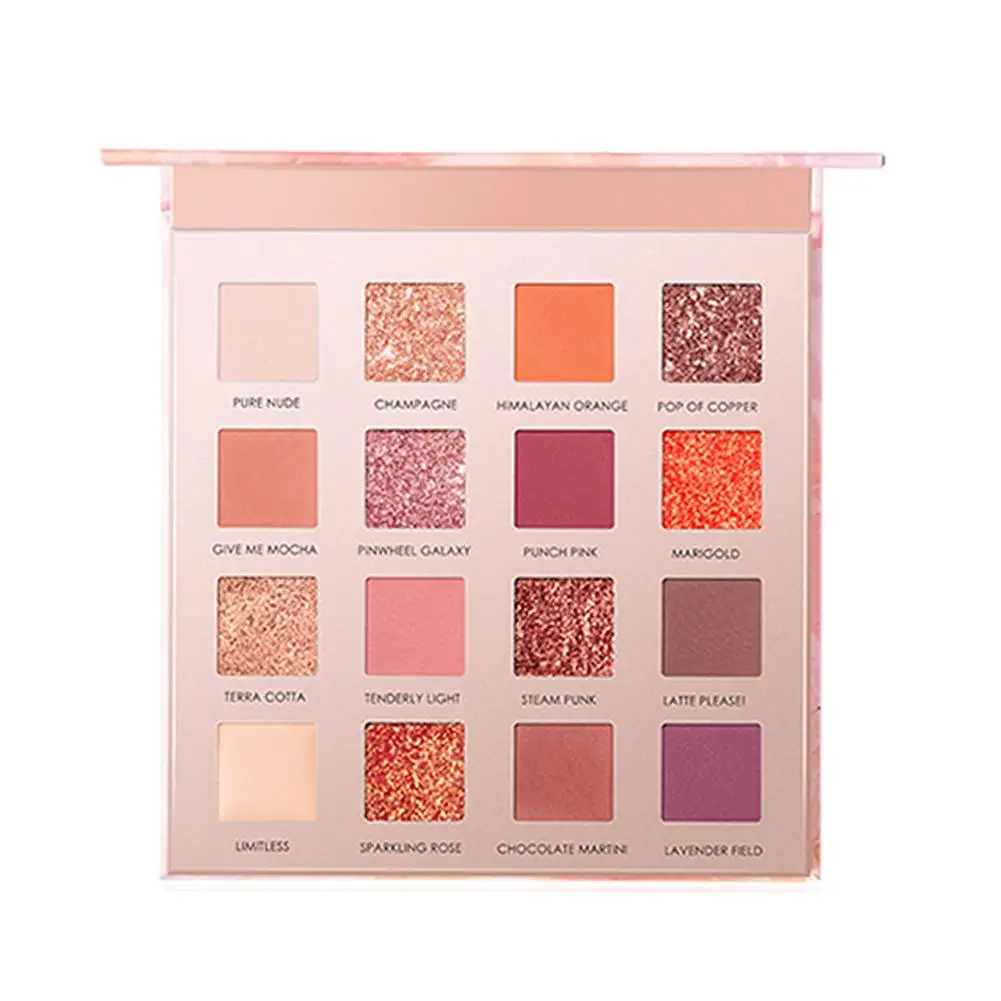 Minshzee 16-color Eye Shadow Palette Shimmer Блестящий Матовый пустынный розовый Универсальный Набор теней для век - Цвет: Коричневый