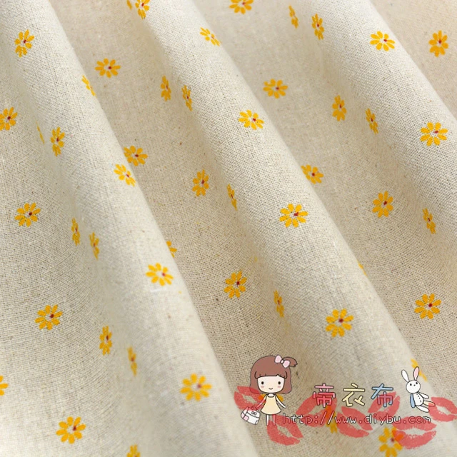

50x150cm Yellow Daisy Fabric Table Cloth Diy Handmade Sewing Pillow Cover Patchwork Sofa Curtain Tablecloth Bag Wedding Deco