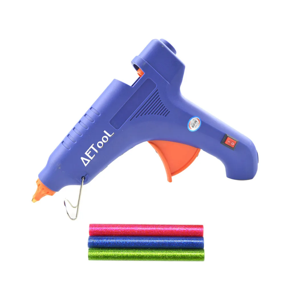 EU Plug 60W Hot Melt Glue Gun Copper Nozzle with 3 Pieces 11mm Color