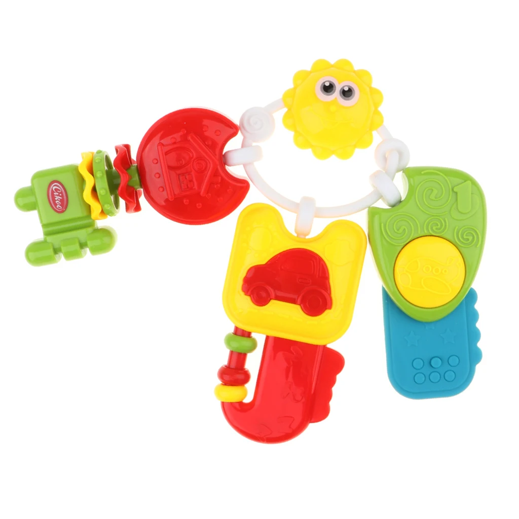 3 in One Baby Musical Rattle Ring Sensory Teether Toy for Infant Crib, Stroller, Cot, Pram Seat Hanging Sound Early Educational