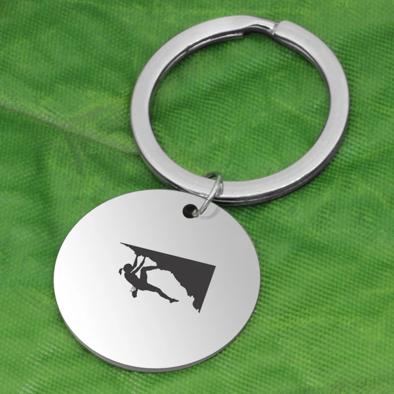 

Ufine girl inspirational stainless steel Jewelry Mountain Climbing Hobby Extreme Sports customed pendant Key Holder K082