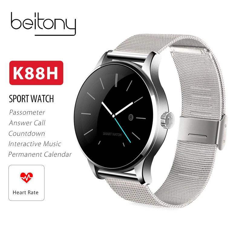 

Beitony K88H Bluetooth Smart Watch MTK250 Heart Rate Monitor Waterproof Hot Christmas Gifts for Xiaomi Huawei iPhone X PK GT88