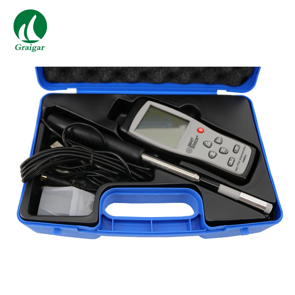 

Digital SMART SENSOR AR866A Wire Thermo-Anemometer Tester Used for Measuring Wind Speed