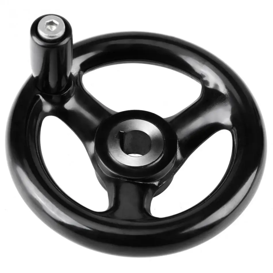 

Plastic Lathe Handwheel Round 3 Spoke Hand Wheel Machine Tools for Lathe Milling Machine 18x200mm 12x100mm 12x125mm