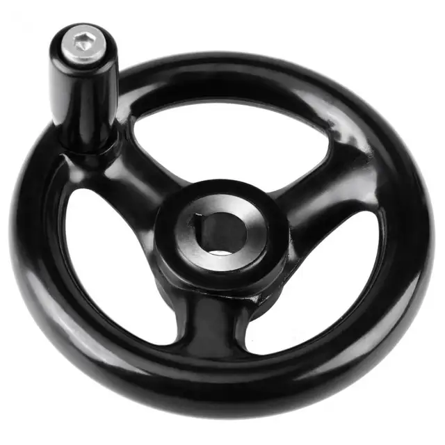 Plastic Lathe Handwheel Round 3 Spoke Hand Wheel Machine Tools for Lathe Milling Machine 18x200mm 12x100mm 12x125mm