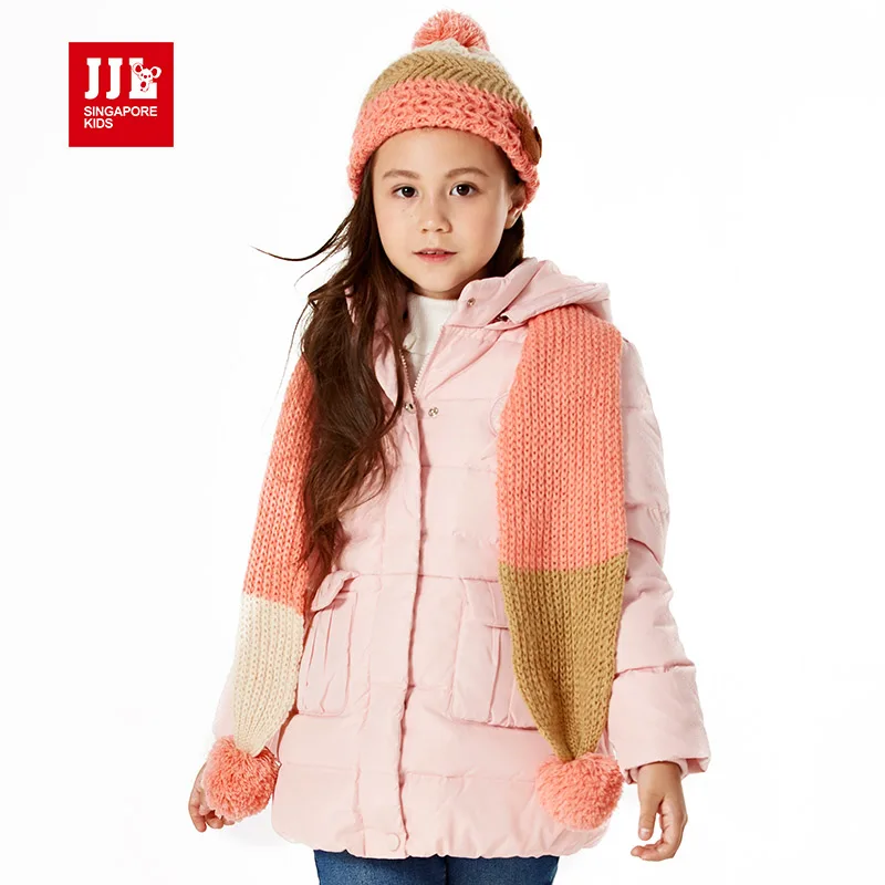 girls winter coat girls down coat children's winter jackets 80 white