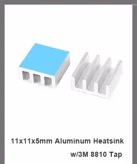 10 шт./лот алюминиевый Heatsink11x11x5mm с 3 м 8810 теплопроводные клейкие ленты электронный чип охлаждения радиатора кулер