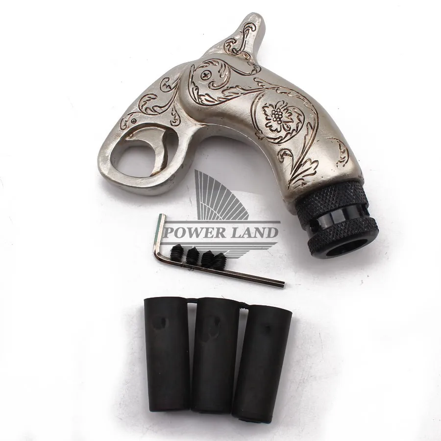 Silver Pistol Handle Gun Style Car Gear Knob Handles Gear Shift Knob