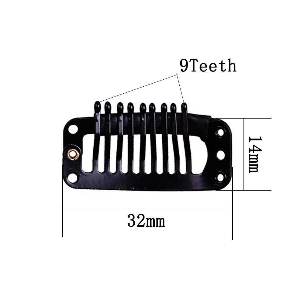 20 шт./лот зажим для волос 9 Зубы 32 мм изготовления Искусственные парики или наращивание волос уток 4 цвета салон Инструменты Олд