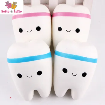 

Free shipping 1pc soft tooth artificial vivid teeth venting toys memory foam home kitchen dentist decoration squeeze gag gifts