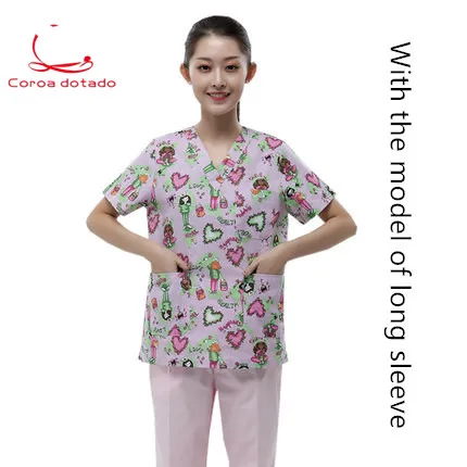 Unisex printed love surgical suit hand-washing suit animal hospital uniform