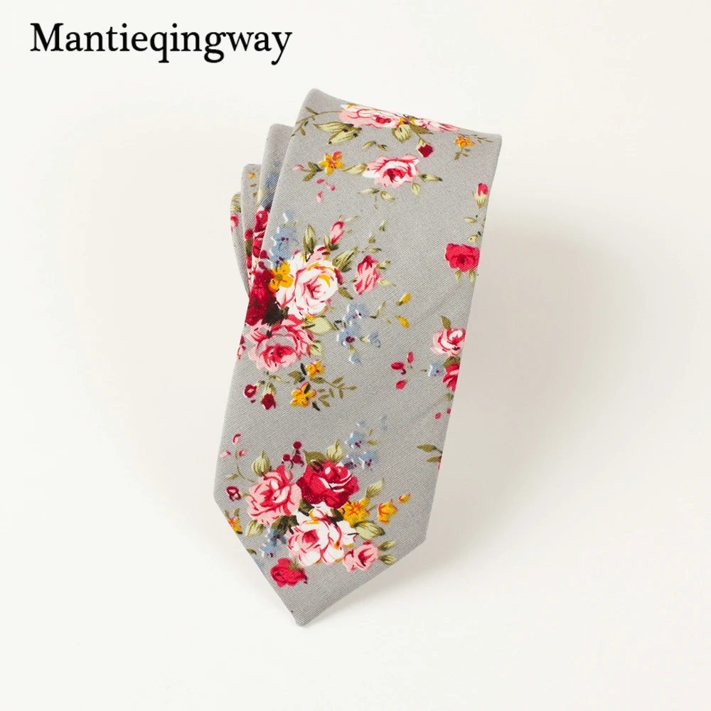 Mantieqingway 6 см мужской хлопчатобумажный галстук, деловые костюмы, шейные галстуки, Свадебный с принтом, Цветочный галстук, брендовый обтягивающий галстук, подарок