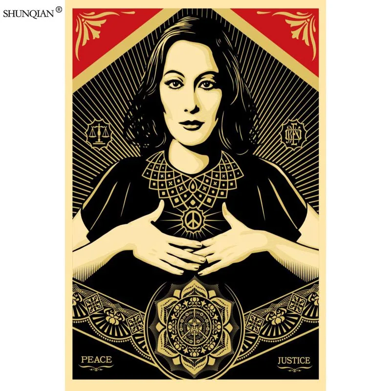 Shepard Fairey постер из шелковой ткани печать плакатов ткань печать стены плакат на заказ атласный плакат 40X60 см, 50X75 см, 60X90 см - Цвет: 1