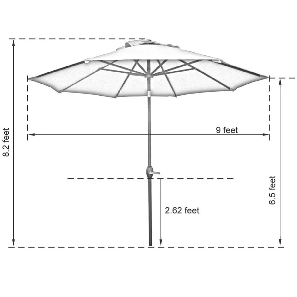 Abba 9' Патио Ткань Алюминия Patio Umbrella with Auto Tilt and Crank Alu 8 Ребра Зеленый|patio umbrella|umbrella