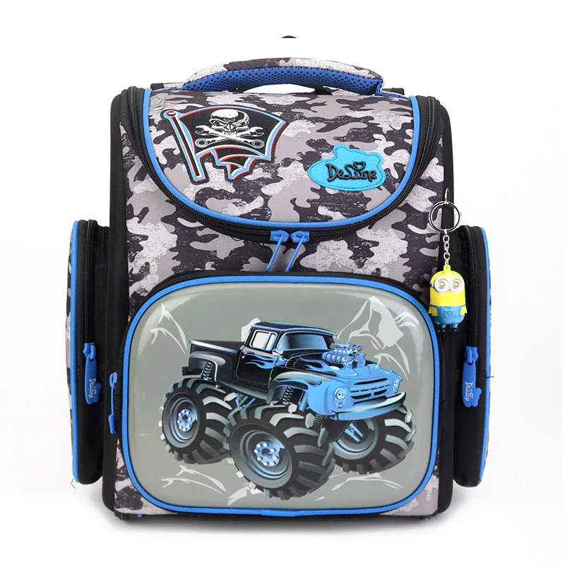 

Boys new models delune famous brand kids unfold school backpack orthopedic cartoon cars or planes book school bag