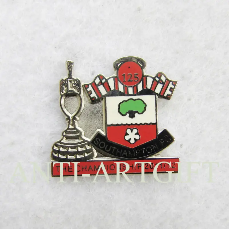 

Customized hard enamel pin badge, plate silver