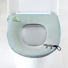 Fashion Style Soft Handle Zebra Pattern Zipper Toilet Seat Pad Waterproof Coral Fleece Cushion Cover m style диван coral