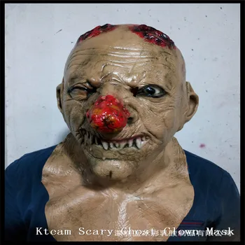 

Free shipping Halloween Party Cosplay Realistic Horror Halloween Full Face Party Mask Clown Ghost Mask Scary Masquerade Mask