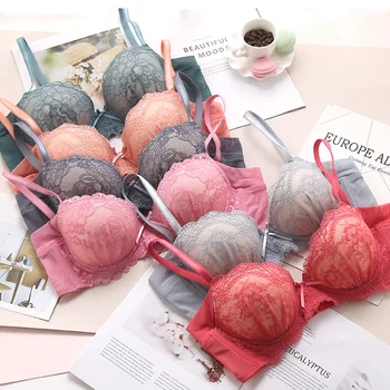 

Japanese Lace Woven Embroidery Wireless Seamless Lingerie Japanese Style Push Up Bra FL23