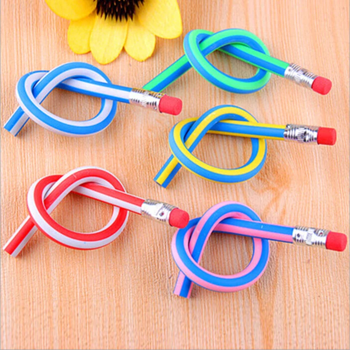 

4 Pieces Korean stationery cute Candy Color Soft Flexible Standard Pencils School Fashion Office
